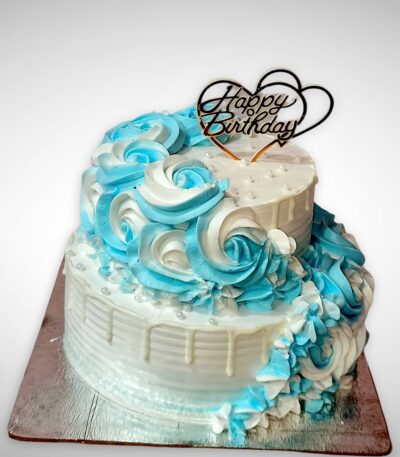 Blue Floral Cake